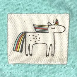 07811239-40 Косынка на резинке Единорог голубая для девочки разноцветный фото №4