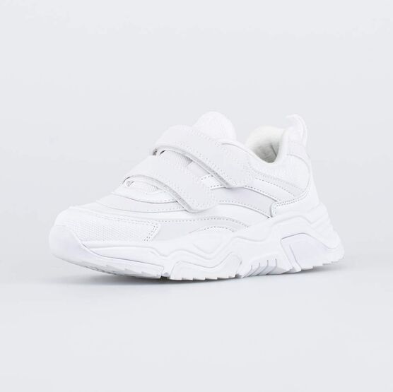 344436-71 Белые кроссовки с липучками для девочки белый