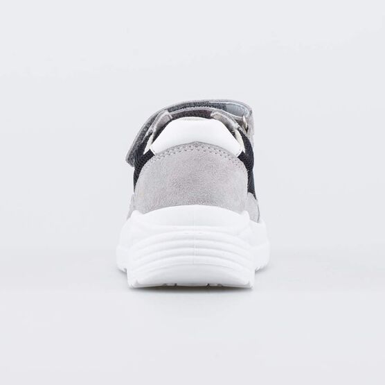 634171-13 Кожаные полуботинки-кроссовки для мальчика-подростка для мальчики серый + черный фото №5