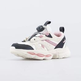 644480-72 Кроссовки с Softshell и системой быстрой шнуровки для девочки беж-сер-роз