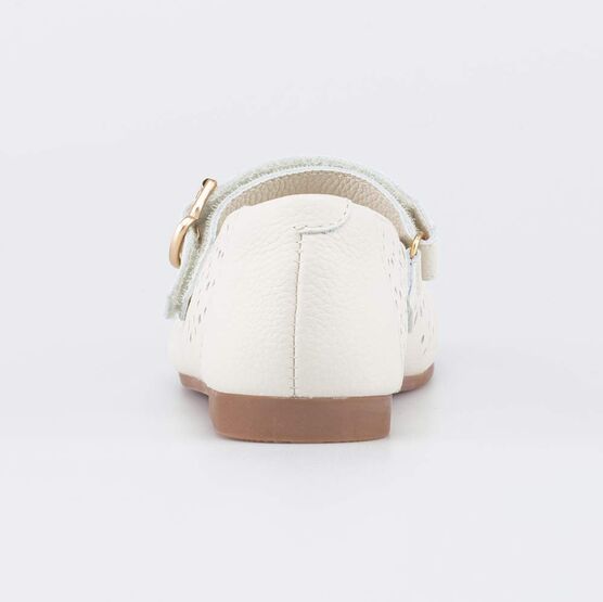 532366-21 Детские праздничные туфли с перфорацией бежевые для девочки бежевый фото №5