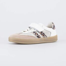 534062-71 Кожаные кеды для девочки Леопард для девочки бежевый