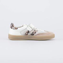 534062-71 Кожаные кеды для девочки Леопард для девочки бежевый фото №2