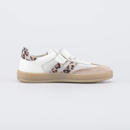 534062-71 Кожаные кеды для девочки Леопард для девочки бежевый фото №2
