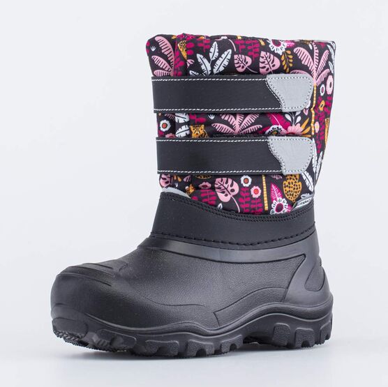 464084-41 Сноубутсы для девочки Цветы и Травы для девочки черный