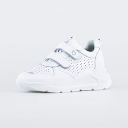 532275-21 Полуботинки из натуральной кожи с перфорацией для девочки белый