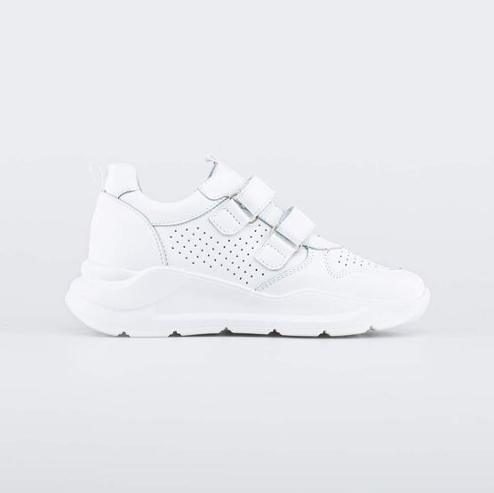 532275-21 Полуботинки из натуральной кожи с перфорацией для девочки белый фото №2