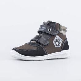 352296-34 Ботинки утепленные на весну/осень для мальчики оливковый