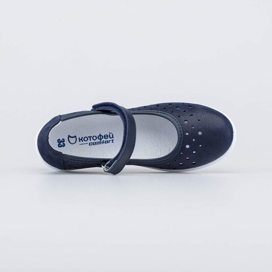 632325-27 Кожаные туфли для девочки для девочки синий фото №4