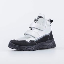 552256-33 Демисезонные ботинки на липучках STYLE серебристые для девочки серебристый