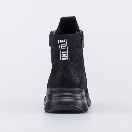 552293-31 Утепленные ботинки для девочки на весну/осень для девочки черный фото №5