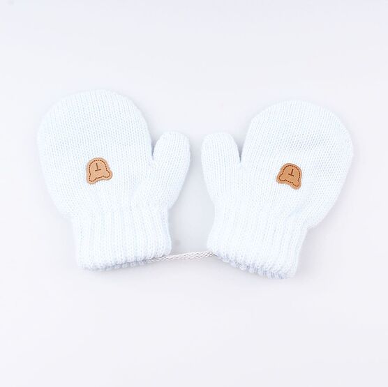 07721156-40 Варежки детские двухслойные светло-голубой для мальчики разноцветный