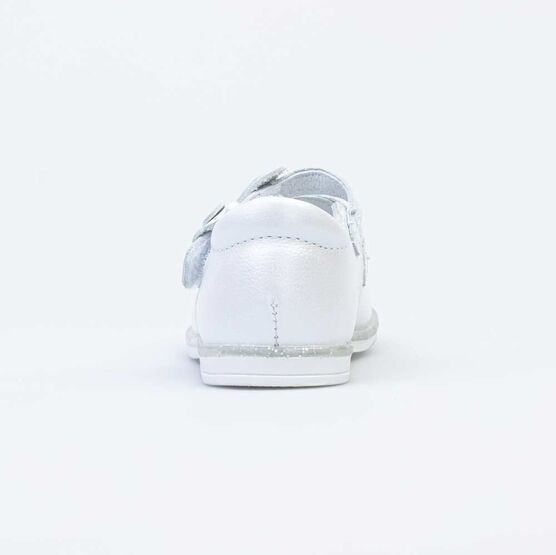 132157-21 Нарядные кожаные туфли для девочки для девочки белый фото №5