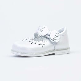 132157-21 Нарядные кожаные туфли для девочки для девочки белый