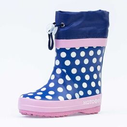 166121-11 Резиновые сапоги Горошек для девочки светло-синий