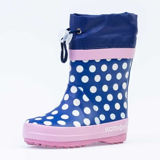 166121-11 Резиновые сапоги Горошек для девочки светло-синий