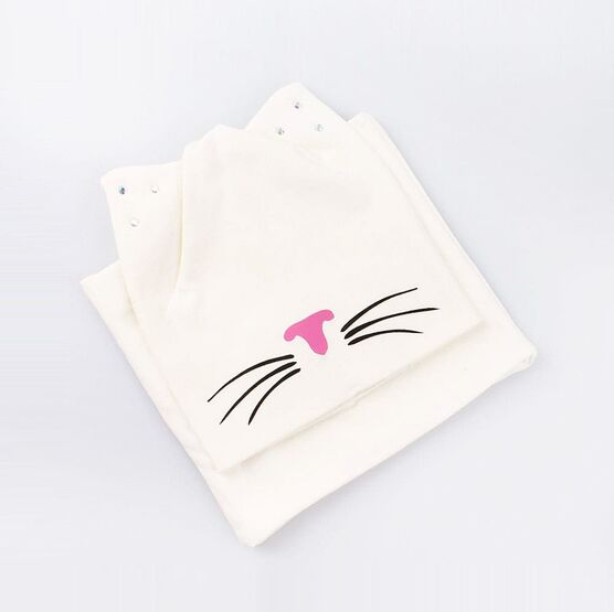 07811156-40 Шапка+снуд на весну, 95% хлопок, белый для девочки белый