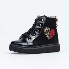 352290-31 Утепленные ботинки для девочки на весну/осень для девочки черный