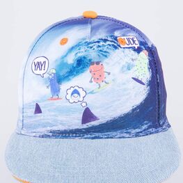 07709039-40 Кепка-бейсболка с прямым козырьком синий для мальчики синий фото №3