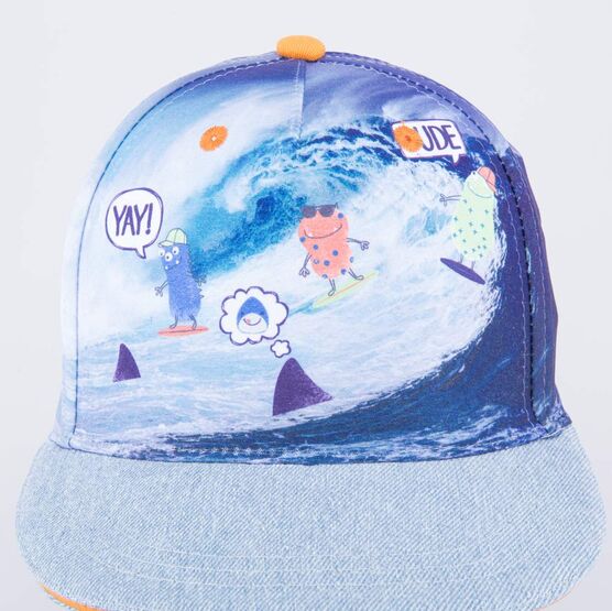 07709039-40 Кепка-бейсболка с прямым козырьком синий для мальчики синий фото №3