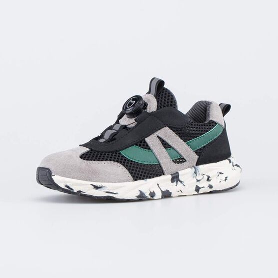 644552-12 Подростковые кроссовки с системой быстрой шнуровки для мальчики серый,черный,зеленый