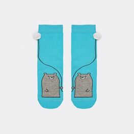 07842478-41 Носки хлопковые Мишки для девочки мятный