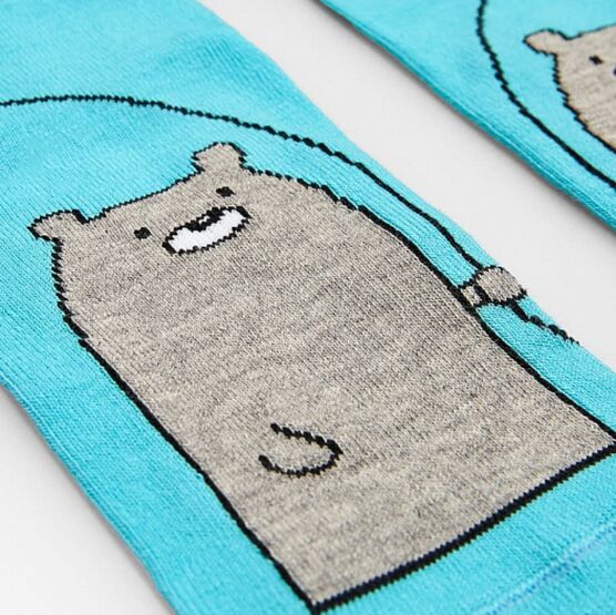 07842478-41 Носки хлопковые Мишки для девочки мятный фото №4