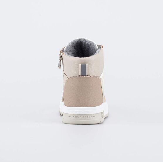 552343-31 Утепленные кожаные ботинки для девочки для девочки бежевый фото №5