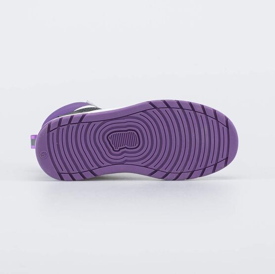 552343-32 Утепленные кожаные ботинки для девочки для девочки сиреневый + серый фото №3