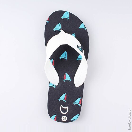 626003-02 Пляжная обувь для мальчики син-бел фото №4