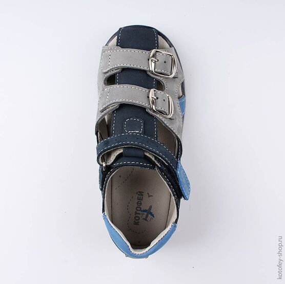 522137-21 Сандалии для мальчики син-сер фото №4