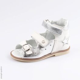 122128-21 Босоножки для девочки срб-бел