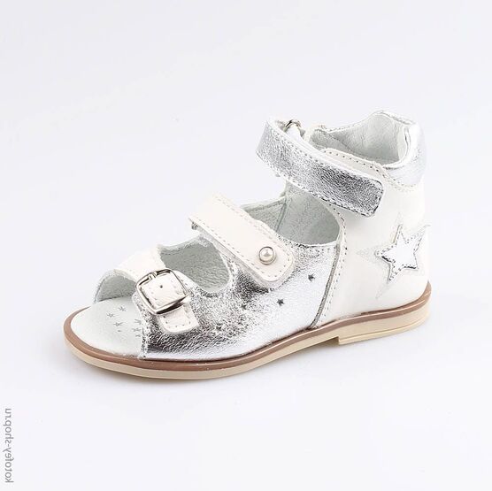 122128-21 Босоножки для девочки срб-бел
