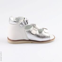 122128-21 Босоножки для девочки срб-бел фото №2