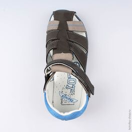 522112-21 Сандалии на липучке для мальчики серый фото №4