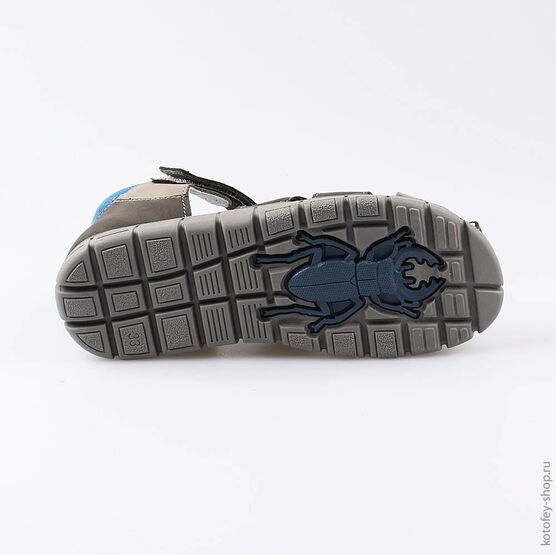 522112-21 Сандалии на липучке для мальчики серый фото №3