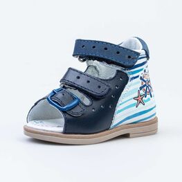 022124-23 Сандалии кожаные для мальчика для мальчики светло-синий