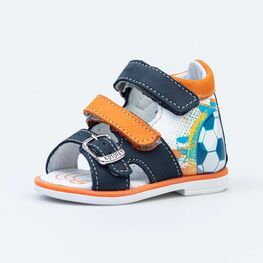 022127-22 Сандалии кожаные для мальчика для мальчики син-ора