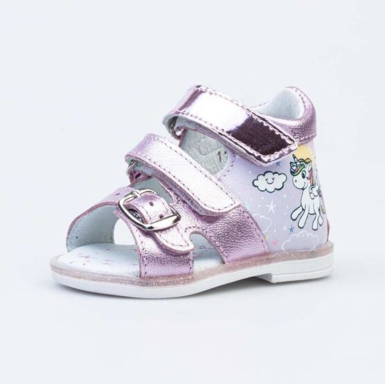 022131-22 Босоножки для девочки кожаные для девочки сиреневый