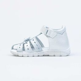 322138-21 Босоножки для девочки кожаные для девочки белый фото №2