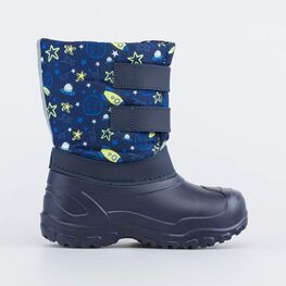 464063-42 Сноубутсы на липучках Космос для мальчики синий фото №2