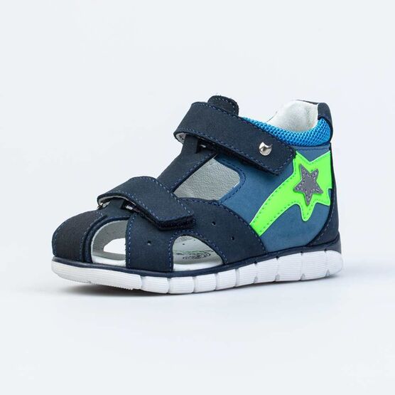 322137-22 Сандалии из натурального нубука для мальчика для мальчики син-сал