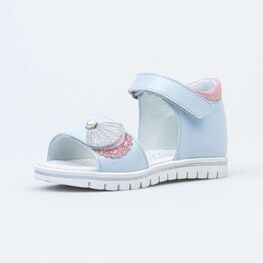 322140-22 Кожаные босоножки для девочки Жемчужина для девочки голубой