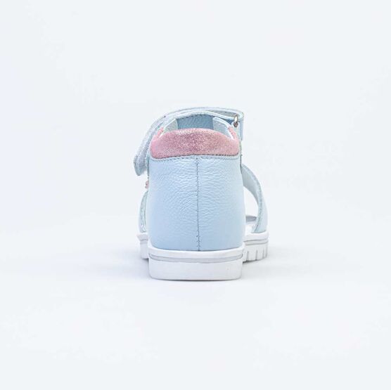 322140-22 Кожаные босоножки для девочки Жемчужина для девочки голубой фото №5