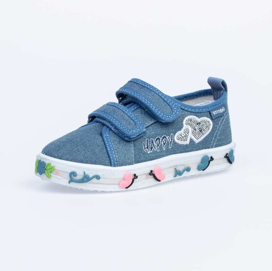 331155-11 Кеды с LED-подсветкой на подошве для девочки голубой