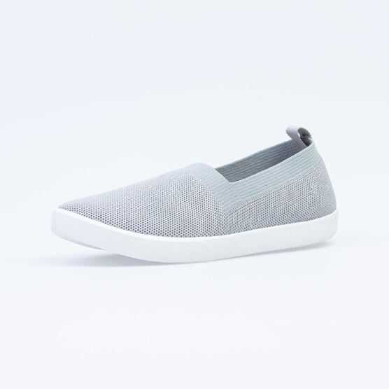 631126-11 Кеды из вязаного текстиля для девочки серый