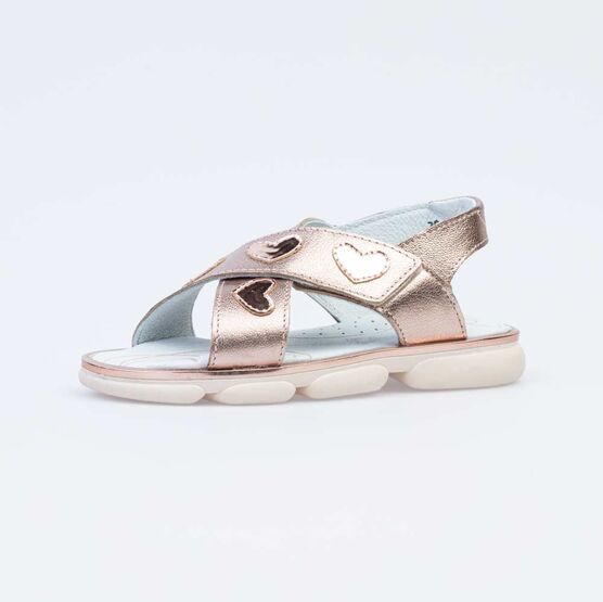 522154-22 Кожаные босоножки для девочки для девочки бронзовый