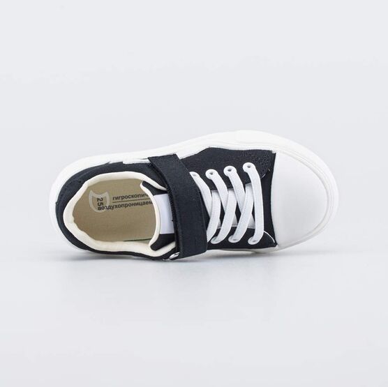 334047-13 Текстильные кеды для мальчика для мальчики черный фото №4