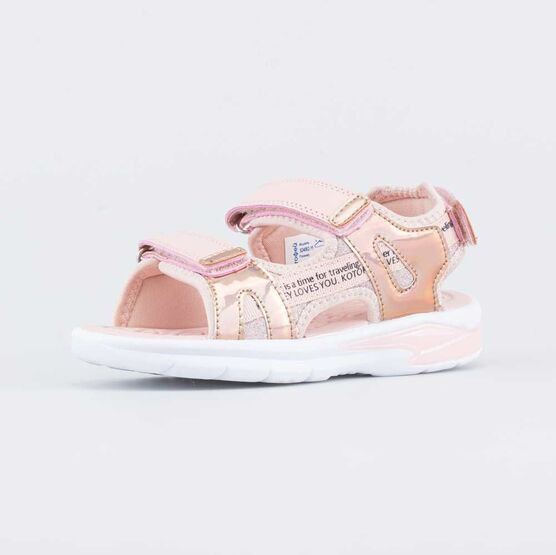 524082-11 Пляжная обувь с LED-подсветкой на подошве для девочки коралл