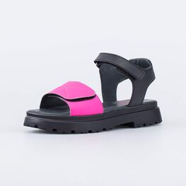 623027-21 Летние сандалии на липучках для девочки черный